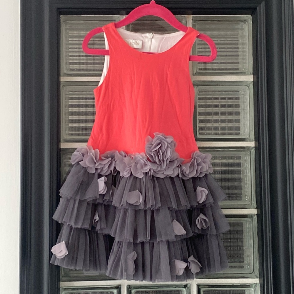 ISABELLA & CHLOE  Toddler Girl Dress - size 3T - coral and gray